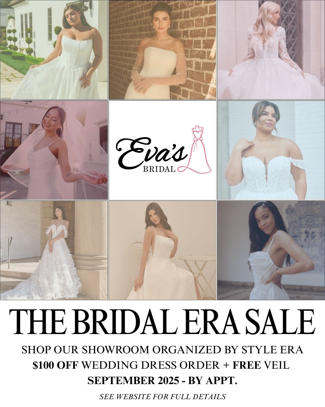 The Bridal Era Sale at Eva's Bridal in Oak Creek. Wedding dresses in Milwaukee. Wedding dress sales. 